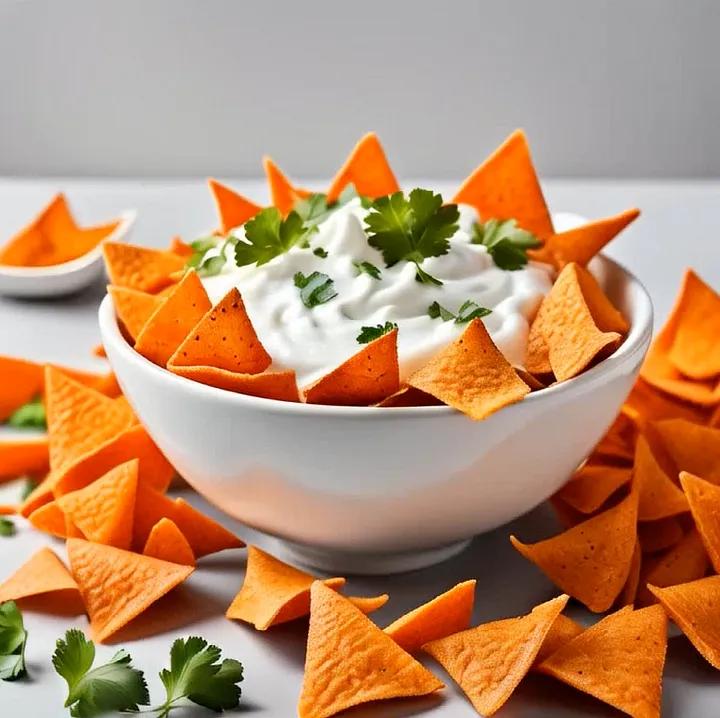 AI generated bowl of doritos chips and dip