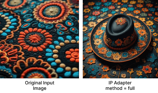 IP Adapter example of input image and AI using to apply to a newly created image