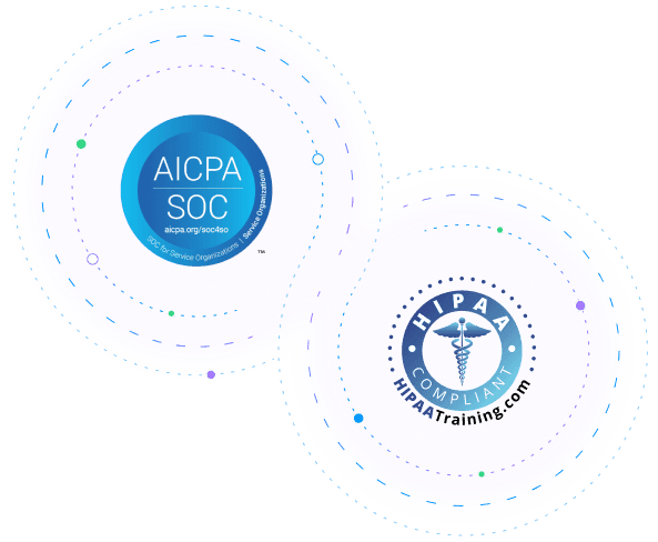 SOC 2 and HIPPA certified badges